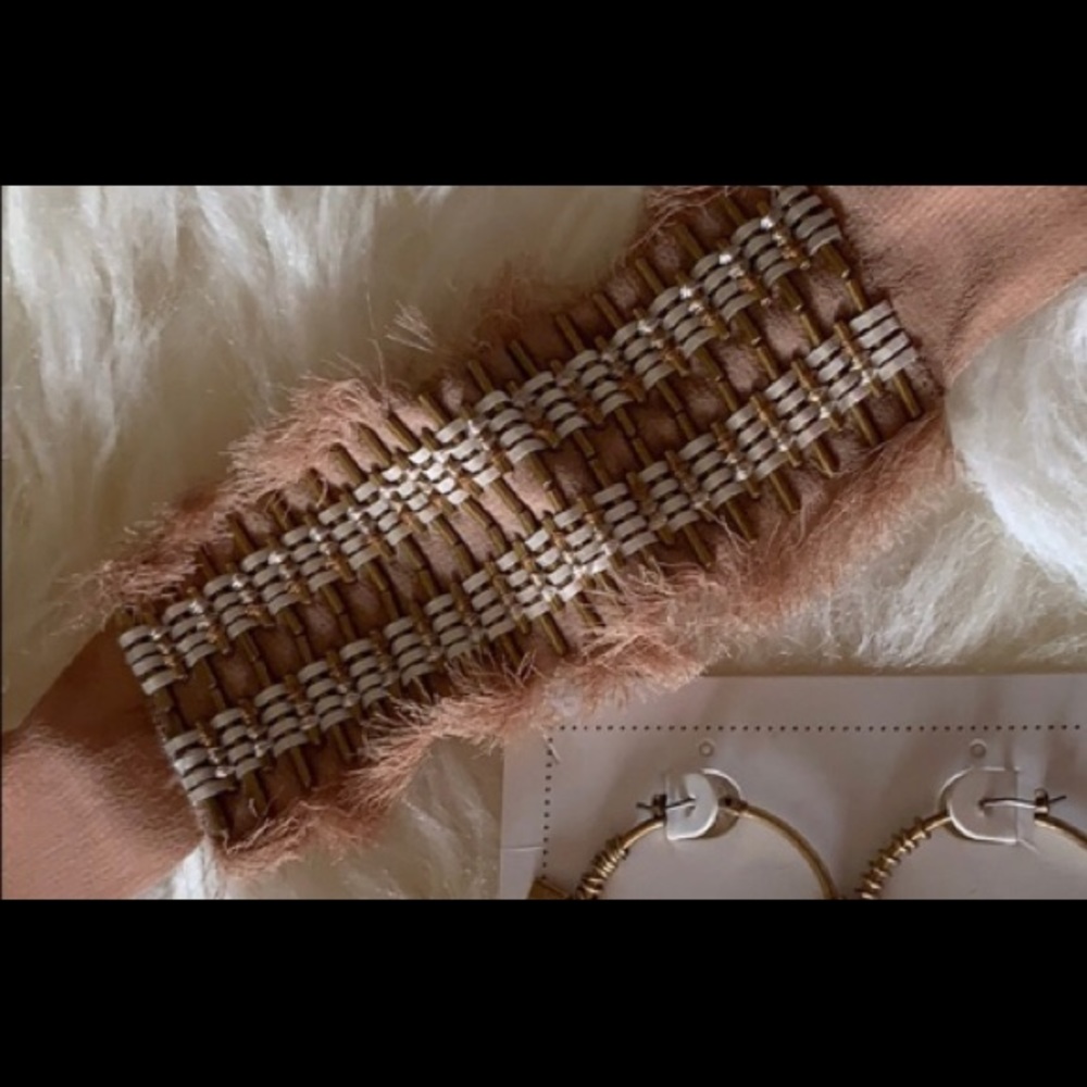 Stella & Dot Taupe Beaded Scarf Bracelet